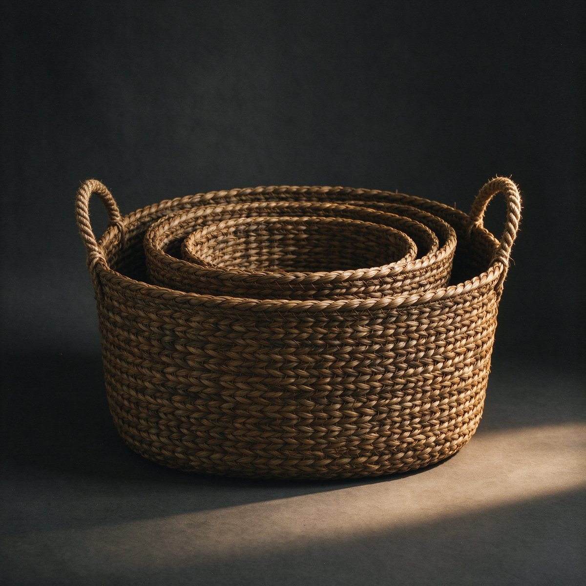 Harbor handwoven seagrass basket set of three